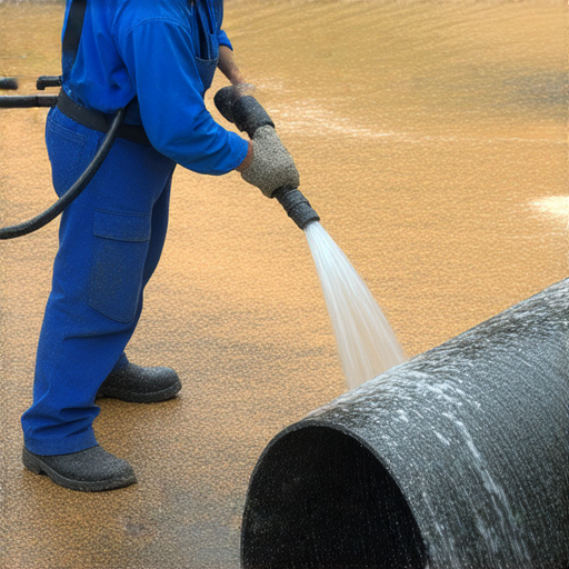 專業技術人員正在清潔水管，去除污垢與堵塞，顯示高效清潔服務的過程，揭示水管清潔的秘密。不再擔心水管污垢無法排出，立即了解我們的專業服務。
