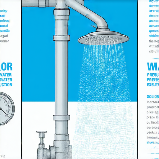 水壓低導致花灑不出水的問題示意圖，展示水管接頭堵塞與水壓計測，提供專業解決方案的指導，幫助用戶改善水壓和花灑出水情況。