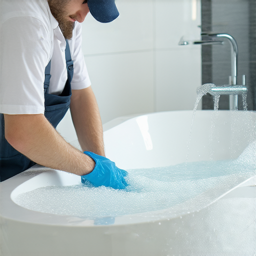 浴缸防水技巧的專業服務圖示，展示業內專家正在進行浴缸防水工序，完美的防水措施讓家居環境驚艷四方，確保持久耐用的居家質感。