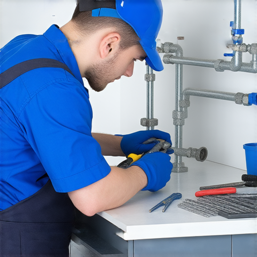 水管堵塞專業維修服務圖片，展示維修人員準備工具，專業解決各種水管問題，讓您不再煩惱，隨時提供快速、有效的維修解決方案。