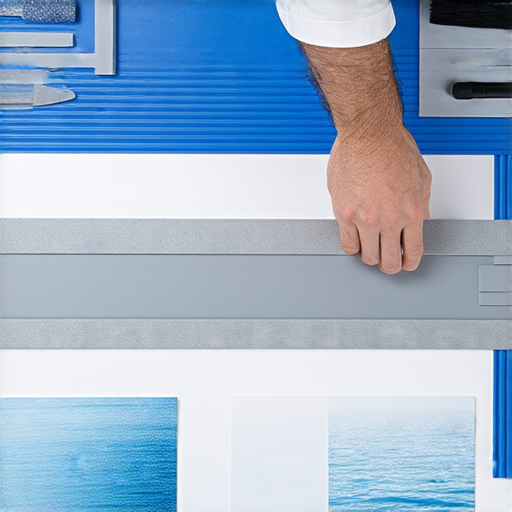 防水專家展示H型條的應用，強調其卓越的防漏效果，專業工具旁邊附有示範圖片，讓觀眾了解如何有效防水，保持空間乾燥，達到最佳防漏術。