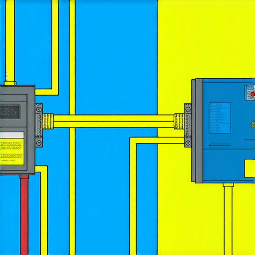 斷路器功能與維修技巧的插圖，展示電力系統中的斷路器如何運作，並提供維修步驟及技巧，幫助用戶突破電力困擾，提升安全與效率。