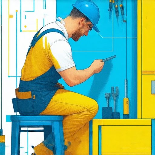 解決用電問題的秘訣，專業水電維修服務圖示，展現工程師工作情景，提供安全有效的維修方案，提升居家用電安全與效率。