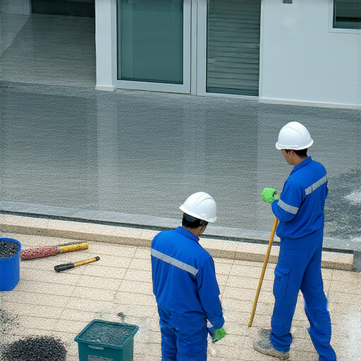 新寶城漏水問題緊急維修，專業水電維修人員正在檢查漏水情況，確保迅速解決漏水問題，保障住戶安全與舒適。