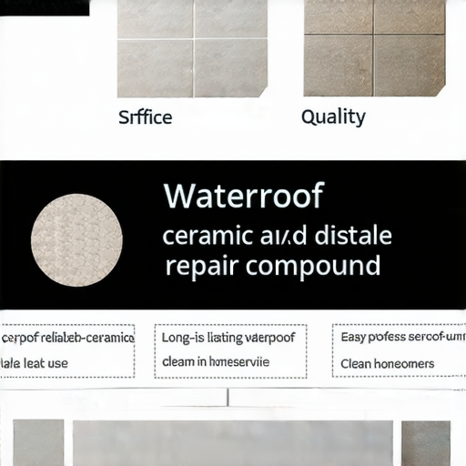 防水陶瓷修補劑展示圖，強調其有效修補漏水問題的功能和專業服務，適合各種陶瓷表面，確保持久防水效果，輕鬆解決家庭漏水困擾。
