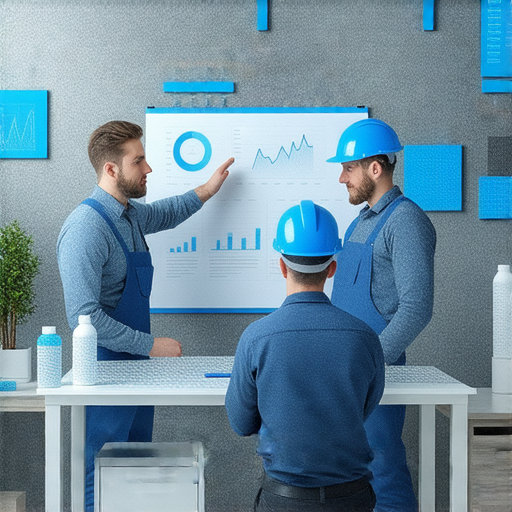 防水底油的專業團隊提供解決方案，圖片展示專家正在評估防水問題，並解釋防水底油的效果，幫助客戶解決各類防水需求。