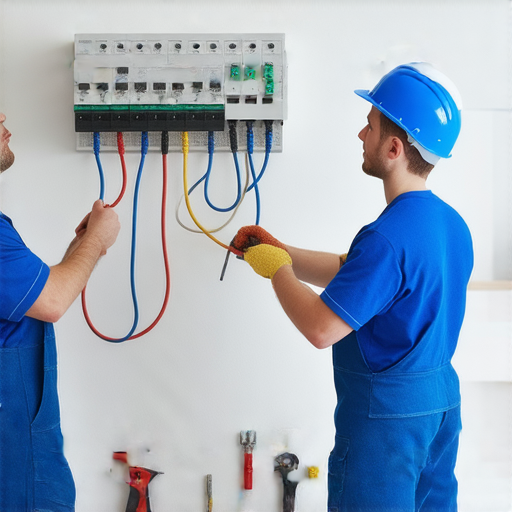 水電維修專業服務團隊正在進行檢查，確保家庭安全用電，提供快速有效的維修方案，讓您不再煩惱。選擇我們，體驗無憂無慮的水電服務。