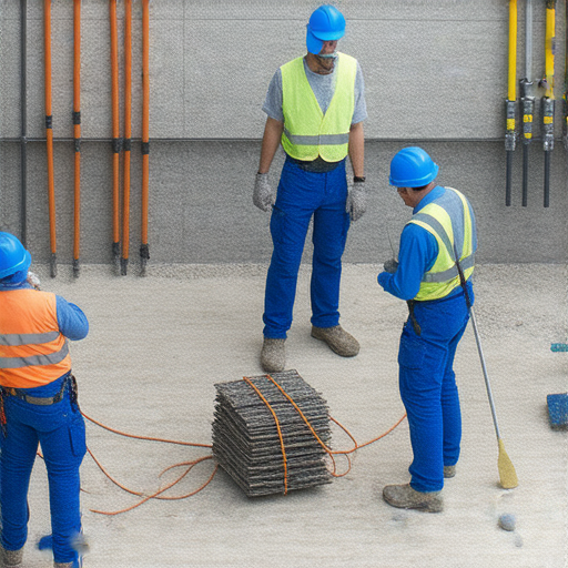 掌握水電施工秘訣，提升家居安全與舒適的專業服務圖片，展示施工過程中的專業人員，使用安全設備與材料，確保家庭環境安全與舒適。