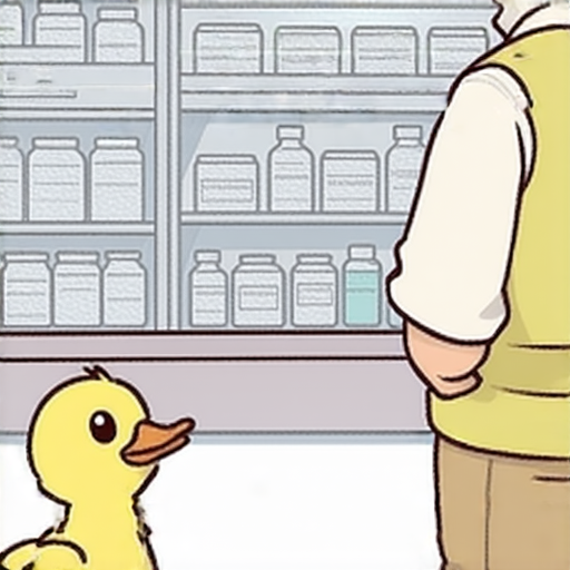 有一天，一隻鴨子走進藥店，問藥劑師：「你們有葡萄嗎？」

藥劑師回答：「沒有，我們這裡不賣葡萄。」

隔天，鴨子又來了，問：「你們有葡萄嗎？」

藥劑師有些煩躁，說：「沒有，我們真的不賣葡萄！」

第三天，鴨子又來
