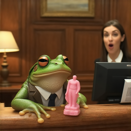 有一天，一隻青蛙走進了銀行，對銀行櫃台小姐說：“嗨，我想貸款！”

櫃台小姐驚訝地問：“你有擔保品嗎？”

青蛙掏出一個小小的粉紅色雕像說：“這個可以嗎？”

櫃台小姐困惑地思考了一會，然後去找經理。經理看了看那個雕