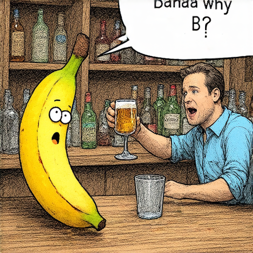 當然可以！這是一則輕鬆的笑話：

有一天，一隻香蕉走進了酒吧，酒保看到後驚訝地問：「你怎麼會來這裡的？」

香蕉回答：「因為我聽說這裡的喝酒文化很「果然」！」
