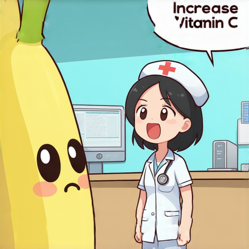 有一天，一隻香蕉走進了醫院。護士看到它，驚訝地問：「你怎麼了？」

香蕉回答：「我感覺有點不對勁，可能是我開始剝落了！」

護士笑著說：「別擔心，你只是需要多一點維他命C！」