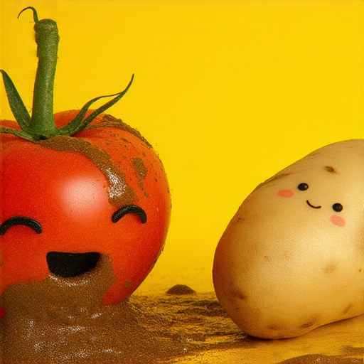 當然可以！這裡有一則笑話：

一隻番茄和一隻土豆在馬路上走，突然番茄不小心被車撞到，土豆嚇得大喊：「快！番茄，你怎麼樣？」

番茄艱難地說：「我…我被擠扁了，現在變成泥巴了！」

土豆看著它，安慰地說：「沒關