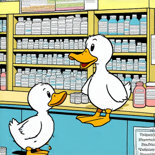 有一天，一隻鴨子走進一家藥店，對店員說：“你們有藥嗎？”

店員回答：“有啊，你需要什麼藥？”

鴨子說：“我想要一瓶止痛藥。”

店員好奇地問：“你怎麼知道你需要止痛藥？”

鴨子自信地說：“因為我昨天受傷了，今天早上我開始‘嘎嘎