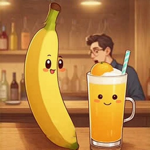 有一天，一隻香蕉和一隻橘子走進了酒吧。酒保抬頭問他們：「你們要喝什麼？」

香蕉回答：「我想要一杯香蕉奶昔！」

橘子則說：「那我來一杯新鮮橙汁！」

酒保笑著說：「抱歉，我們這裡不提供水果飲品。」

香蕉疑惑地問：「為什麼？」

酒保回應：「因