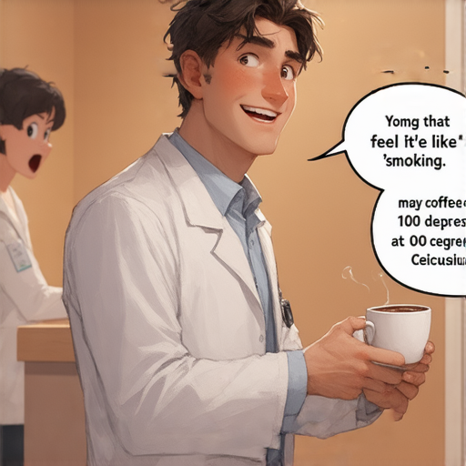 當然可以！這裡有一則笑話：

有一天，小明去醫院看病。他對醫生說：「醫生，我每次喝咖啡的時候，感覺自己都在冒煙！」

醫生想了一下，然後問：「那你是怎麼喝的？」

小明說：「我把咖啡加熱到100度再喝！」

醫生忍不住笑了，說：「那不是冒煙，是