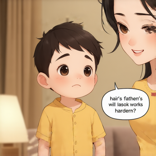 有一天，小明問他的媽咪：“媽咪，為什麼爸爸的頭髮越來越少了？”

媽咪回答：“因為爸爸工作太辛苦，想太多了，掉光了！”

小明想了想，然後說：“那如果爸爸再努力工作，會不會連眉毛也掉光啊？”