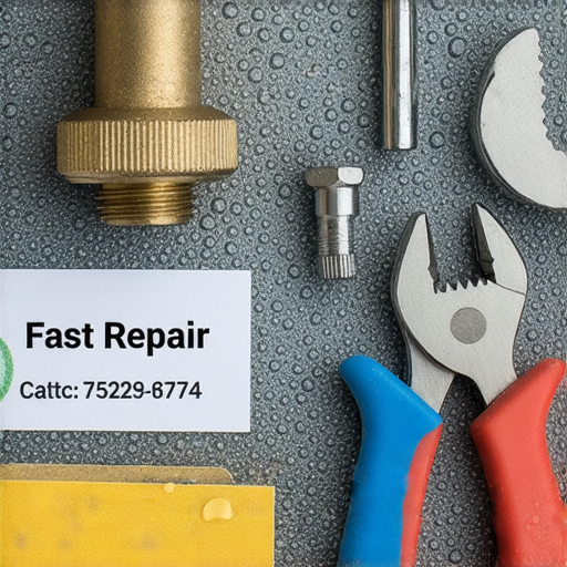 破損的水龍頭圖片，旁邊有維修工具與聯繫資訊，強調水電好專業維修服務，提供快速修復幫助，適合需要水龍頭維修的用戶查看。