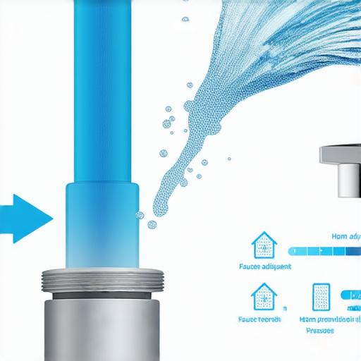 水龍頭調壓工具與水流示意圖，展示如何簡單調較水龍頭水壓，讓家庭水流更加順暢，並引導用戶點擊了解專業服務，改善家居用水體驗。