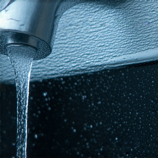 細水龍頭持續滴水的特寫，展示水珠緩慢滴落的情景，旁邊有水電維修聯絡資訊，提醒讀者尋求專業維修服務，保持家庭水路系統的安全與安心。