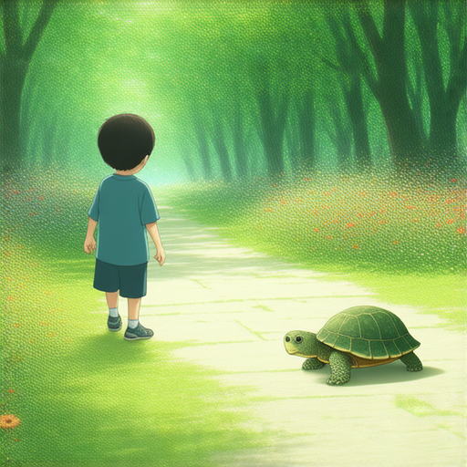 有一天，小明和小華在公園裡散步。小華看到一隻烏龜慢慢爬過來，就問小明：「如果烏龜比賽跑步，你覺得誰會贏？」

小明思考了片刻，回答：「當然是兔子啊！」

小華皺著眉頭說：「可是烏龜有時候也會贏的，像那個故事