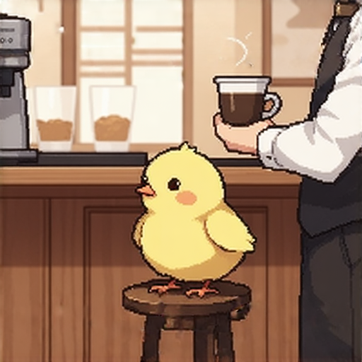 有一天，一隻小雞走進咖啡廳，對服務生說：“請給我一杯咖啡。”

服務生疑惑地問：“小雞，你喝咖啡幹嘛？”

小雞回答：“因為我想學會啄啄啄！”