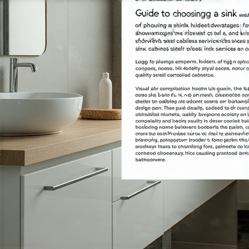 洗手盆櫃選擇指南，展示不鏽鋼洗手盆櫃的隱藏優勢，水電專業服務的標誌及設計，強調耐用和美觀的特性，適合現代居家裝潢。