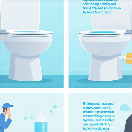 馬桶堵塞解決方案圖示，小蘇打粉與鹽酸的效果，專業水電維修服務提供者展示，讓你快速了解如何解決馬桶問題，保持家中衛生與順暢。