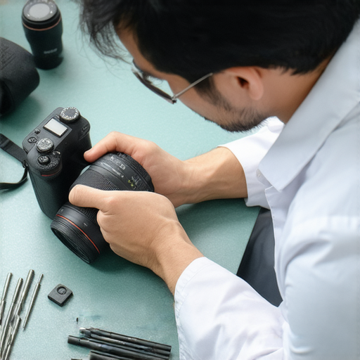 相機配件修復過程展示，專業技術人員精心維修各類相機配件，提升拍攝效果，讓攝影愛好者享受更完美的拍攝體驗。