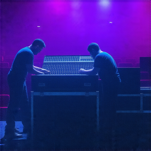 重拾4DX沉浸體驗的音響與投影機維修服務，顯示專業技術人員在修復音響設備，背景中有4DX電影放映場景，提升觀影享受的品質。