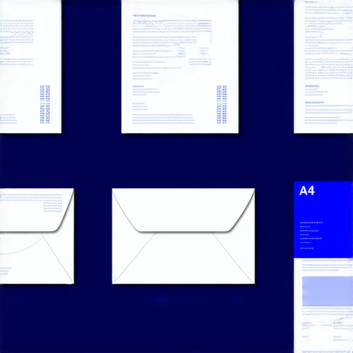 A4尺寸與常用紙張比較圖，展示不同紙張尺寸的比例，並提供信紙與信封設計指南，強調A4在商業及日常用途中的重要性和實用性。