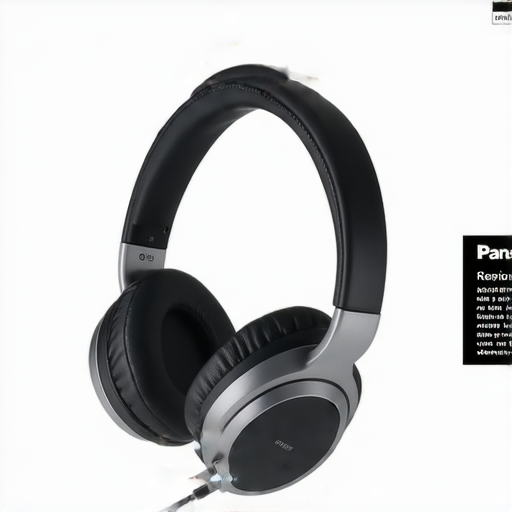 Panasonic耳機展示，強調卓越音質和舒適佩戴感，旁邊有專業維修服務資訊，吸引消費者升級耳機體驗，讓耳朵享受頂級音響效果。