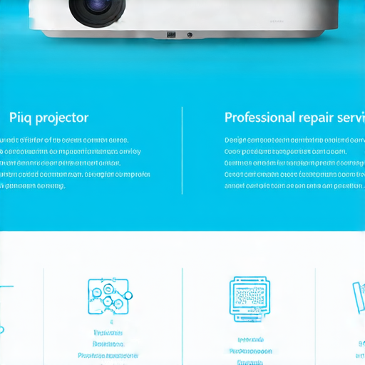 Piqo投影機評價解析圖，展示其優缺點及使用效果，並附有維修專業服務資訊，幫助消費者了解產品特性與維修支持。