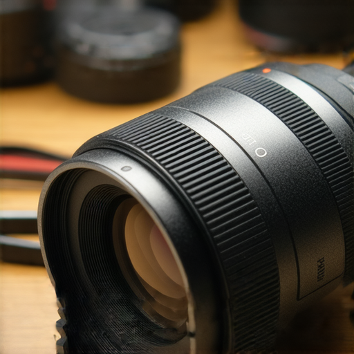 旁軸相機鏡頭特寫，展現精緻設計與細部結構，強調專業維修服務，幫助攝影愛好者提升作品質量，完美捕捉每一瞬間。