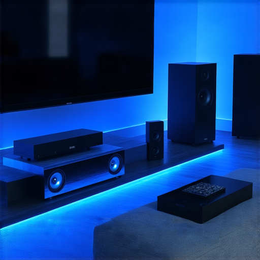 探索用Berry Pi A+打造家庭影院的設置，展示專業音響及投影機維修服務的環境，設備齊全且極具科技感，帶來沉浸式觀影體驗。