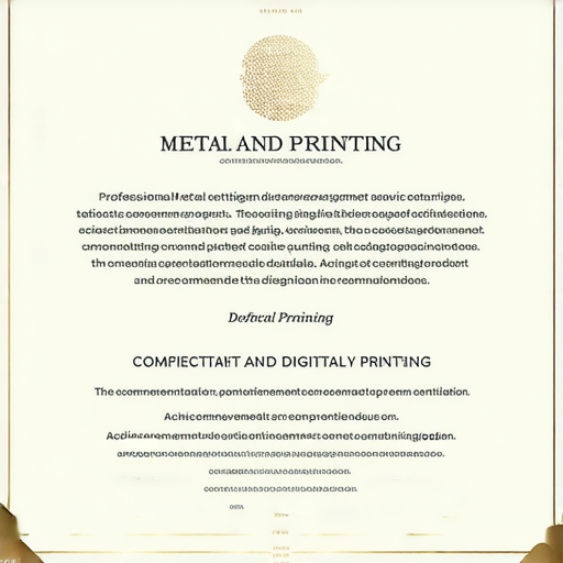 「打造獨一無二的證書！探索我們專業金屬及數碼印刷服務！」
