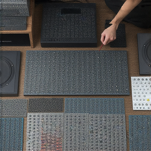 音響設備失聲的維修過程，技術人員正在檢查音響零件，讓音質重現的過程。圖片展示了維修工具和音響部件，旨在揭開音響維修的秘密。