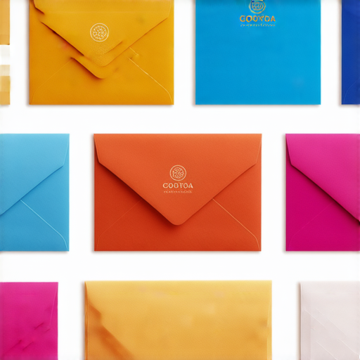 專業信封印刷展示，突顯品牌獨特魅力，色彩鮮明的信封上印有企業徽標和設計，增強品牌形象，吸引目光，適合各類商業用途，立即了解更多印刷選擇。