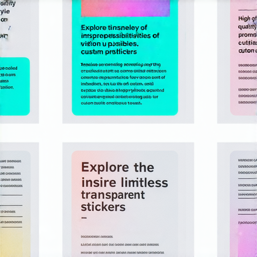 "探索專屬透明貼紙的無限可能，立即訂製讓您的創意大放異彩！"