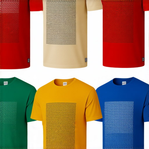 專業印刷服務展示獨一無二的恤衫樣本，色彩鮮豔，設計多樣，吸引使用者立即探索打造個性化服飾的選項，讓每件恤衫都成為獨特的藝術品。