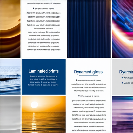覆膜海的美麗印刷作品展示，展現專業印刷服務的靈動光澤效果，為設計增添魅力及層次感，讓創作更具吸引力與專業感。