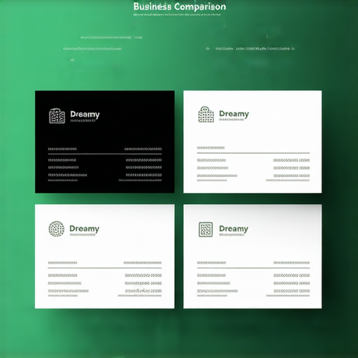 夢幻名片打印價格比較圖，展示不同類型名片的費用與特色，激發商業潛力的視覺化資訊，吸引顧客選擇合適的名片設計和價格方案。