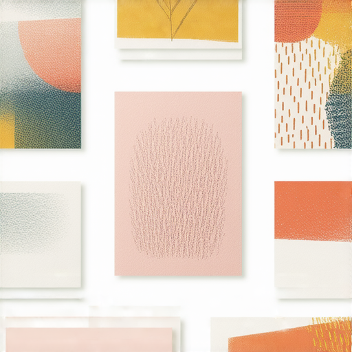 獨特賀卡設計展示，包含多種風格與顏色，吸引人眼球的印刷樣本，鼓勵顧客立即定制專屬賀卡，彰顯個人化創意，實現印刷夢想。