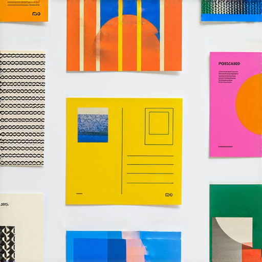 小批量印刷明信片的創意設計展示，專業服務讓您的設計夢想成真，色彩鮮明，風格多樣，理想選擇，探索無限可能，完美用於個人或商業用途。