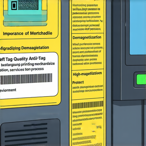 防盜標籤消磁過程展示，專業印刷服務守護財產，消磁設備與標籤互動，保障商品安全，提升商店防盜效率。