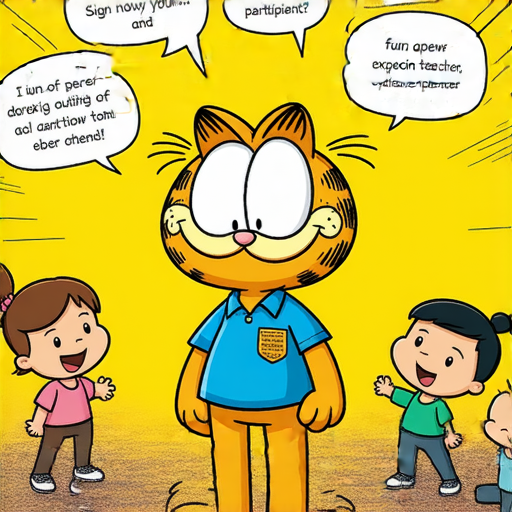 「探索加菲貓的幽默世界，讓外籍英文老師助你加速提升英文！立即報名體驗！✨」