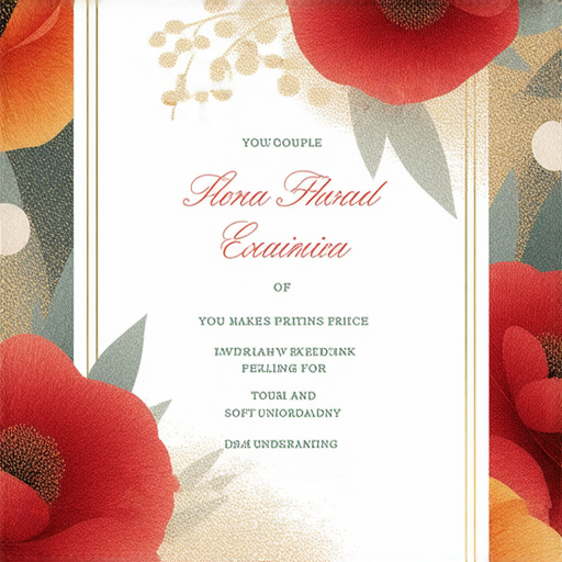 獨特的婚禮喜帖設計範本，展示精美印刷服務，色彩鮮豔的花卉圖案，喜慶的氛圍，帶來幸福之旅的期待，讓您的伉儷喜帖獨一無二。