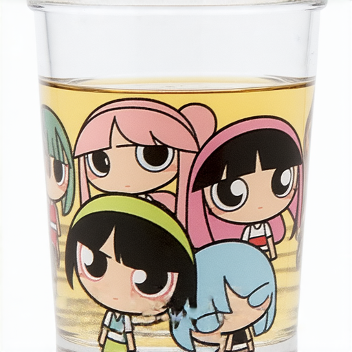 「限量飛天小女警透明玻璃杯贈品，立即了解我們的專業印刷服務！」