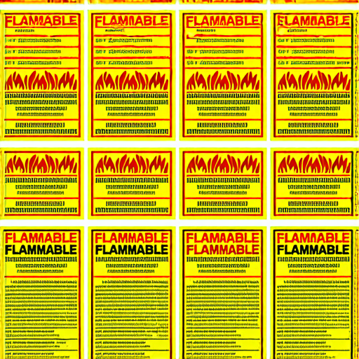 揭示易燃標籤的專業印刷服務，展示多種安全標籤樣式與應用，強調在工作環境中創造安全氛圍的重要性，提升倉儲和工廠的安全管理。