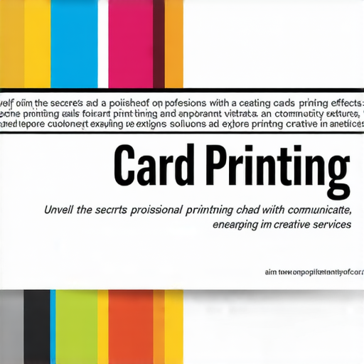 揭開卡印鑒的奧秘，展示專業印刷服務，突出獨一無二的印刷效果，吸引客戶探索創意解決方案，提升品牌形象與市場競爭力。